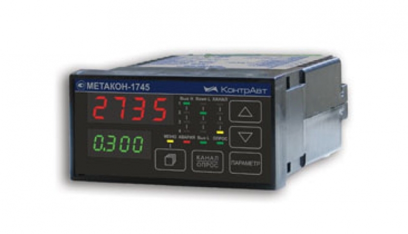 МЕТАКОН-1745 четырехканальный измеритель-регулятор, нормирующий преобразователь, щитовой монтаж, RS-485
