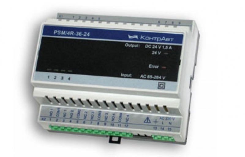 PSM/4R-36-24 блок питания и реле, 24 В (1,5 А, 36 Вт)